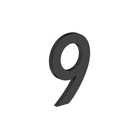 Deltana 4 NUMBER 9, B SERIES, STAINLESS STEEL in Paint Black RNB-9U19